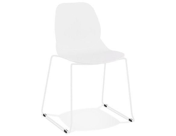 CH02500WHWH 5420072065304 Chaise design NUMERIK blanche avec pieds en métal blanc