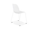 Chaise design NUMERIK blanche avec pieds en métal blanc