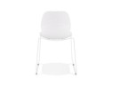 Chaise design NUMERIK blanche avec pieds en métal blanc