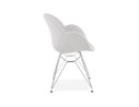Chaise moderne ORIGAMI en tissu gris clair avec pieds en métal chromé