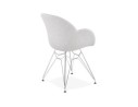 Chaise moderne ORIGAMI en tissu gris clair avec pieds en métal chromé