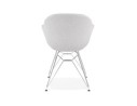 Chaise moderne ORIGAMI en tissu gris clair avec pieds en métal chromé