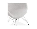 Chaise moderne ORIGAMI en tissu gris clair avec pieds en métal chromé