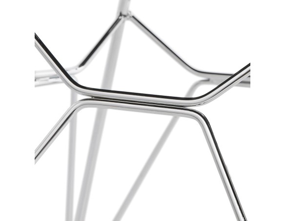 Chaise moderne ORIGAMI en tissu gris clair avec pieds en métal chromé
