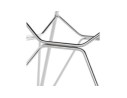 Chaise moderne ORIGAMI en tissu gris clair avec pieds en métal chromé