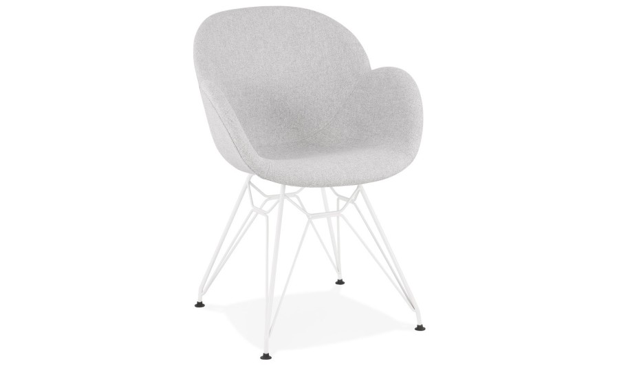 AC02510LG 5420072069784 Chaise moderne ATOL en tissu gris clair avec pieds en métal blanc AC02510LG 5420072069784 Chaise moderne ATOL en tissu gris clair avec pieds en métal blanc