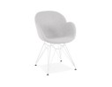 AC02510LG 5420072069784 Chaise moderne ATOL en tissu gris clair avec pieds en métal blanc