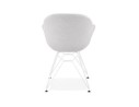 Chaise moderne ATOL en tissu gris clair avec pieds en métal blanc