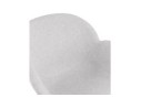 Chaise moderne ATOL en tissu gris clair avec pieds en métal blanc