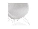 Chaise moderne ATOL en tissu gris clair avec pieds en métal blanc