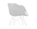 Chaise moderne ATOL en tissu gris clair avec pieds en métal blanc