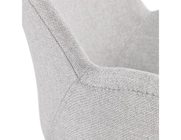 Chaise moderne ATOL en tissu gris clair avec pieds en métal blanc