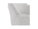 Chaise moderne ATOL en tissu gris clair avec pieds en métal blanc