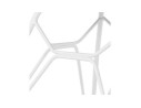 Chaise moderne ATOL en tissu gris clair avec pieds en métal blanc