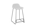 BS02750LGBL 5420072070148 Tabouret snack mi-hauteur MOSKOW MINI en tissu gris clair et pieds en métal noir