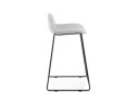 Tabouret snack mi-hauteur MOSKOW MINI en tissu gris clair et pieds en métal noir