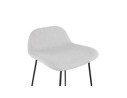 Tabouret snack mi-hauteur MOSKOW MINI en tissu gris clair et pieds en métal noir