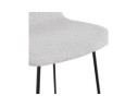Tabouret snack mi-hauteur MOSKOW MINI en tissu gris clair et pieds en métal noir