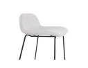 Tabouret snack mi-hauteur MOSKOW MINI en tissu gris clair et pieds en métal noir