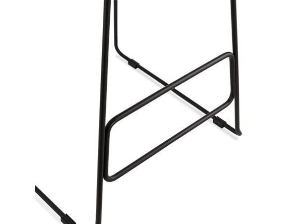 Tabouret snack mi-hauteur MOSKOW MINI en tissu gris clair et pieds en métal noir
