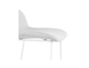 Tabouret snack mi-hauteur MOSKOW MINI en tissu gris clair et pieds en métal blanc