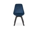 Chaise en velours bleu JOE avec structure en bois noir