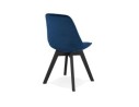Chaise en velours bleu JOE avec structure en bois noir