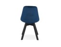Chaise en velours bleu JOE avec structure en bois noir