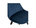 Chaise en velours bleu JOE avec structure en bois noir