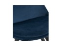Chaise en velours bleu JOE avec structure en bois noir