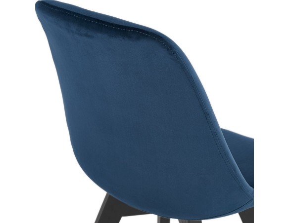 Chaise en velours bleu JOE avec structure en bois noir