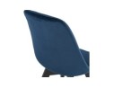 Chaise en velours bleu JOE avec structure en bois noir