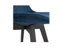 Chaise en velours bleu JOE avec structure en bois noir