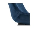 Chaise en velours bleu JOE avec structure en bois noir
