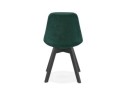 Chaise en velours vert JOE avec structure en bois noir