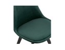 Chaise en velours vert JOE avec structure en bois noir