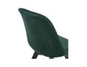 Chaise en velours vert JOE avec structure en bois noir