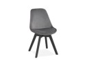 CH03070GRBL 5420072083582 Chaise en velours gris JOE avec structure en bois noir