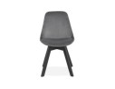 Chaise en velours gris JOE avec structure en bois noir