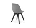 Chaise en velours gris JOE avec structure en bois noir