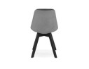 Chaise en velours gris JOE avec structure en bois noir