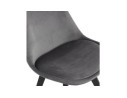 Chaise en velours gris JOE avec structure en bois noir