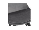 Chaise en velours gris JOE avec structure en bois noir