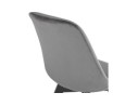 Chaise en velours gris JOE avec structure en bois noir