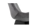 Chaise en velours gris JOE avec structure en bois noir