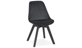 CH03080BLBL 5420072083605 Chaise en velours noir JOE avec structure en bois noir
