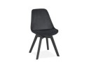 CH03080BLBL 5420072083605 Chaise en velours noir JOE avec structure en bois noir