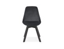Chaise en velours noir JOE avec structure en bois noir