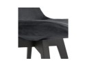 Chaise en velours noir JOE avec structure en bois noir