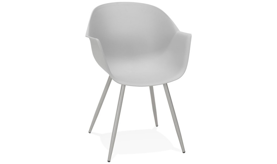 AC03070GR 5420072088600 Chaise à accoudoirs KELLY grise design AC03070GR 5420072088600 Chaise à accoudoirs KELLY grise design
